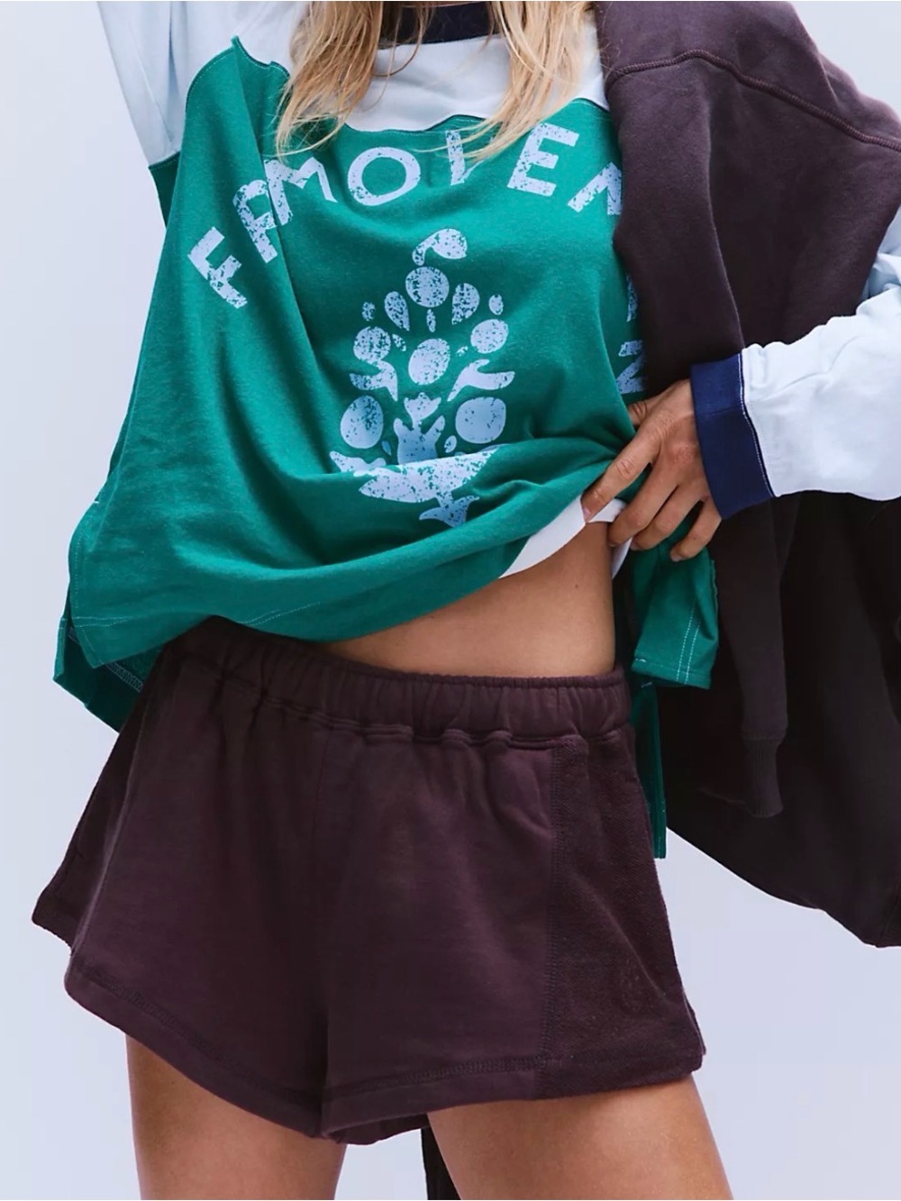 FP Movement High Press Sweat shorts in ‘Chocolate’